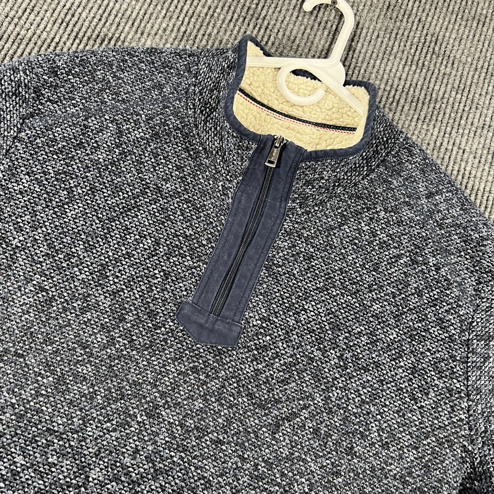 Orvis Classic Collection Pullover Mens XXL Blue Long Sleeve Fleece 1/4 Zip Sweat